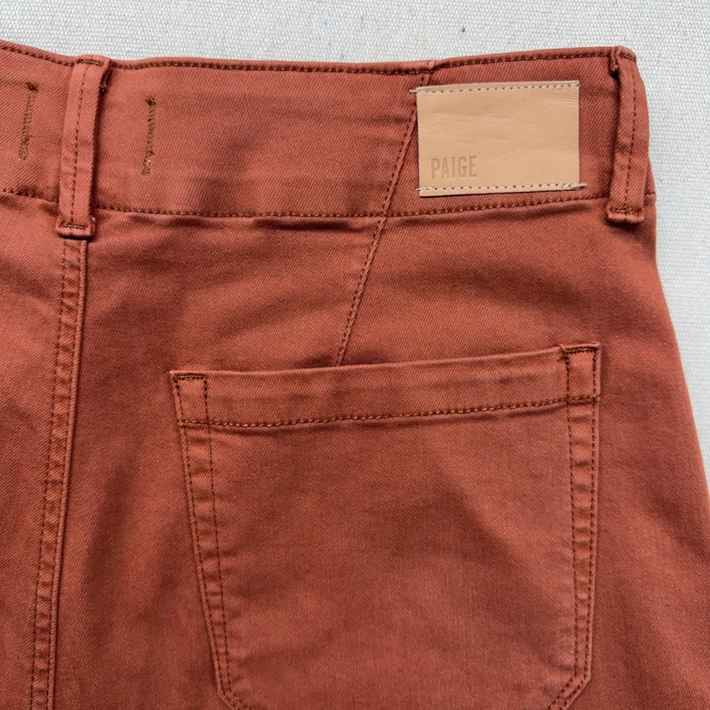Paige Women Terracotta Rust High Rise Cuffed Shorts 7991G29-8833 Size 29 - Picture 9 of 14